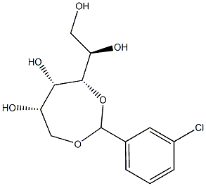 3-O,6-O-(3-Chlorobenzylidene)-L-glucitol Struktur