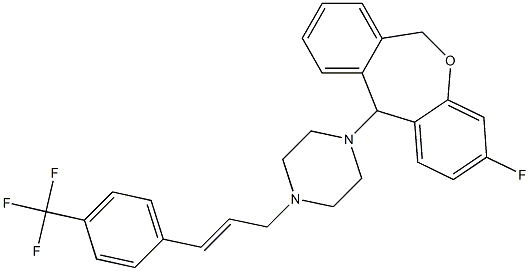 3-Fluoro-11-[4-[(E)-3-(4-(trifluoromethyl)phenyl)-2-propenyl]-1-piperazinyl]-6,11-dihydrodibenz[b,e]oxepin Struktur