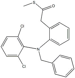 [o-(N-Benzyl-2,6-dichloroanilino)phenyl]thioacetic acid S-methyl ester Struktur