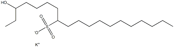 3-Hydroxynonadecane-8-sulfonic acid potassium salt Struktur