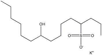 9-Hydroxypentadecane-4-sulfonic acid potassium salt Struktur