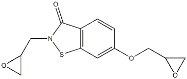 2-(Oxiranylmethyl)-6-(oxiranylmethoxy)-1,2-benzisothiazol-3(2H)-one Struktur