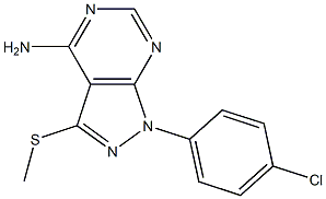 4-Amino-3-methylthio-1-(4-chlorophenyl)-1H-pyrazolo[3,4-d]pyrimidine Struktur