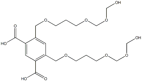 4,6-Bis(9-hydroxy-2,6,8-trioxanonan-1-yl)isophthalic acid Struktur