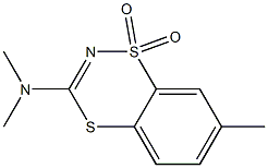 3-(Dimethylamino)-7-methyl-1,4,2-benzodithiazine 1,1-dioxide Struktur