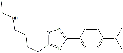 3-[4-(Dimethylamino)phenyl]-5-[4-(ethylamino)butyl]-1,2,4-oxadiazole Struktur