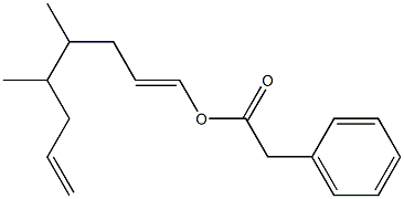 Phenylacetic acid 4,5-dimethyl-1,7-octadienyl ester Struktur