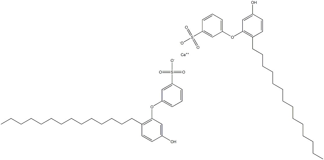 Bis(3'-hydroxy-6'-tetradecyl[oxybisbenzene]-3-sulfonic acid)calcium salt Struktur