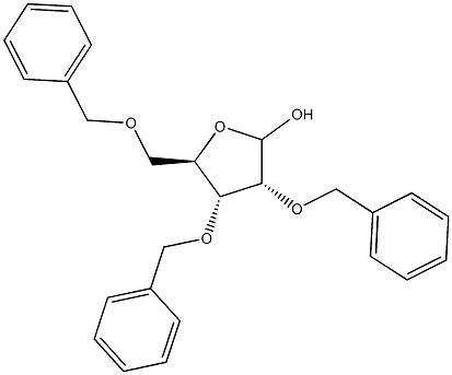 2-O,3-O,5-O-Tribenzyl-D-ribofuranose Struktur