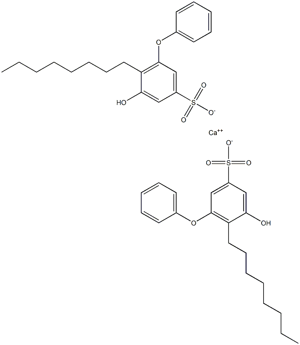 Bis(5-hydroxy-6-octyl[oxybisbenzene]-3-sulfonic acid)calcium salt Struktur