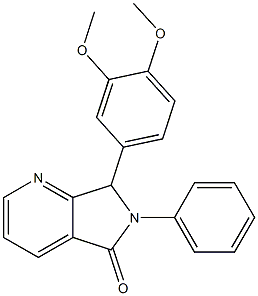 6,7-Dihydro-6-phenyl-7-(3,4-dimethoxyphenyl)-5H-pyrrolo[3,4-b]pyridin-5-one Struktur