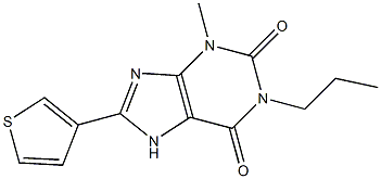 3-Methyl-1-propyl-8-(3-thienyl)xanthine Struktur