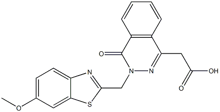 3-[(6-Methoxy-2-benzothiazolyl)methyl]-3,4-dihydro-4-oxophthalazine-1-acetic acid Struktur