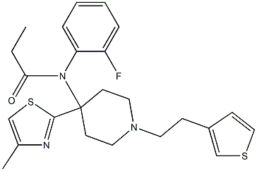 N-(2-Fluorophenyl)-N-[1-[2-(3-thienyl)ethyl]-4-(4-methylthiazol-2-yl)piperidin-4-yl]propanamide Struktur