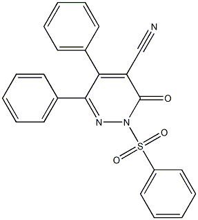 2,3-Dihydro-2-(phenylsulfonyl)-3-oxo-5,6-diphenylpyridazine-4-carbonitrile Struktur