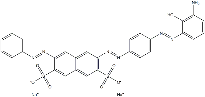 7-Phenylazo-2-[4-(amino-hydroxy-phenylazo)-phenylazo]-naphthalene-3,6-disulfonic acid disodium salt Struktur