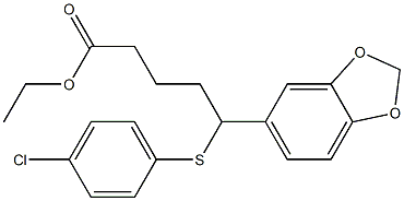 5-(1,3-Benzodioxol-5-yl)-5-(4-chlorophenylthio)valeric acid ethyl ester Struktur