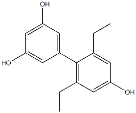 2',6'-Diethyl-1,1'-biphenyl-3,4',5-triol Struktur