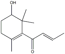 (2E)-4-(5-Hydroxy-2,6,6-trimethyl-1-cyclohexen-1-yl)-2-buten-4-one Struktur