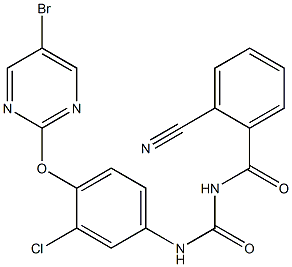 1-(2-Cyanobenzoyl)-3-[4-[(5-bromo-2-pyrimidinyl)oxy]-3-chlorophenyl]urea Struktur