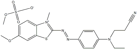 2-[p-(N-Ethyl-2-cyanoethylamino)phenylazo]-3-methyl-6-methoxybenzothiazolium methylsulfate Struktur