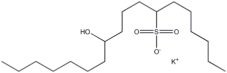 11-Hydroxyoctadecane-7-sulfonic acid potassium salt Struktur