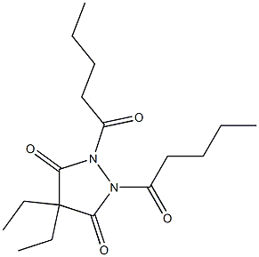 4,4-Diethyl-1,2-divaleryl-3,5-pyrazolidinedione Struktur