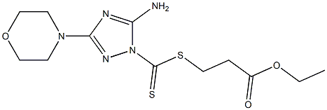 5-Amino-3-morpholino-1H-1,2,4-triazole-1-dithiocarboxylic acid 2-ethoxycarbonylethyl ester Struktur