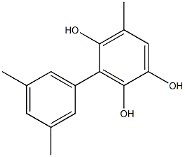 5-Methyl-3-(3,5-dimethylphenyl)benzene-1,2,4-triol Struktur