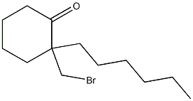 2-Hexyl-2-(bromomethyl)cyclohexan-1-one Struktur