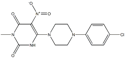 3-Methyl-5-nitro-6-[4-(4-chlorophenyl)piperazin-1-yl]pyrimidine-2,4(1H,3H)-dione Struktur