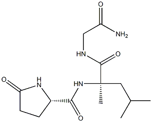 N-[(2R)-2,4-Dimethyl-2-[[[(2S)-5-oxopyrrolidin-2-yl]carbonyl]amino]pentanoyl]glycinamide Struktur