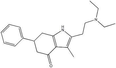 2-[2-(Diethylamino)ethyl]-6,7-dihydro-3-methyl-6-phenyl-1H-indol-4(5H)-one Struktur