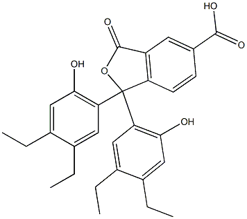 1,1-Bis(3,4-diethyl-6-hydroxyphenyl)-1,3-dihydro-3-oxoisobenzofuran-5-carboxylic acid Struktur