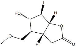 (1R,5R,6S,7S,8R)-7-Hydroxy-8-iodo-6-methoxymethyl-2-oxabicyclo[3.3.0]octan-3-one Struktur