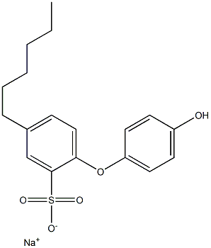 4'-Hydroxy-4-hexyl[oxybisbenzene]-2-sulfonic acid sodium salt Struktur