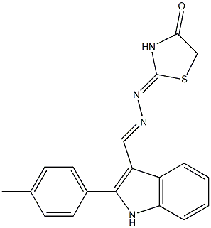 2-(4-Methylphenyl)-1H-indole-3-carbaldehyde (4-oxothiazolidin-2-ylidene)hydrazone Struktur