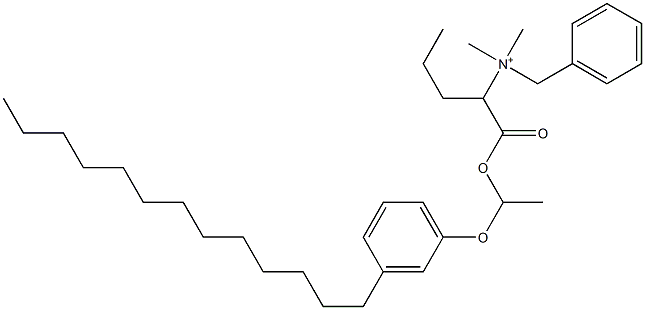 N,N-Dimethyl-N-benzyl-N-[1-[[1-(3-tridecylphenyloxy)ethyl]oxycarbonyl]butyl]aminium Struktur