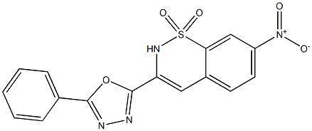 3-(5-Phenyl-1,3,4-oxadiazol-2-yl)-7-nitro-2H-1,2-benzothiazine 1,1-dioxide Struktur