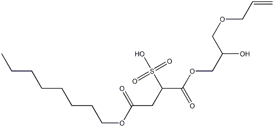 2-Octyloxycarbonyl-1-(3-allyloxy-2-hydroxypropoxycarbonyl)ethanesulfonic acid Struktur