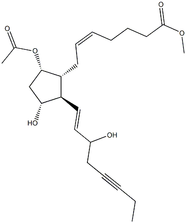 (5Z,8R,9S,11R,13E)-9-Acetyloxy-11-hydroxy-15-hydroxyprosta-5,13-dien-17-yn-1-oic acid methyl ester Struktur