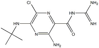 3-Amino-5-[(1,1-dimethylethyl)amino]-6-chloro-N-(aminoiminomethyl)-2-pyrazinecarboxamide Struktur