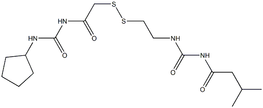 1-(3-Methylbutyryl)-3-[2-[[(3-cyclopentylureido)carbonylmethyl]dithio]ethyl]urea Struktur