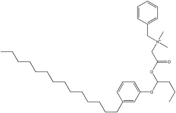 N,N-Dimethyl-N-benzyl-N-[[[1-(3-tetradecylphenyloxy)butyl]oxycarbonyl]methyl]aminium Struktur