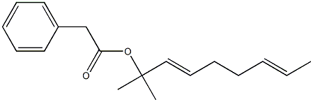 Phenylacetic acid 1,1-dimethyl-2,6-octadienyl ester Struktur