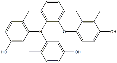 N,N-Bis(3-hydroxy-6-methylphenyl)-2-(4-hydroxy-2,3-dimethylphenoxy)benzenamine Struktur