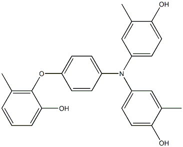 N,N-Bis(4-hydroxy-3-methylphenyl)-4-(2-hydroxy-6-methylphenoxy)benzenamine Struktur