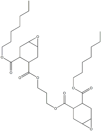 Bis[2-(heptyloxycarbonyl)-4,5-epoxy-1-cyclohexanecarboxylic acid]1,3-propanediyl ester Struktur