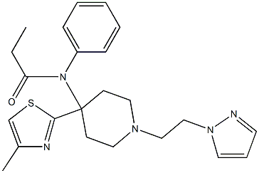 N-(Phenyl)-N-[1-[2-(1H-pyrazol-1-yl)ethyl]-4-(4-methylthiazol-2-yl)piperidin-4-yl]propanamide Struktur