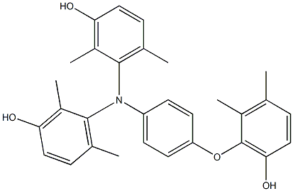 N,N-Bis(3-hydroxy-2,6-dimethylphenyl)-4-(6-hydroxy-2,3-dimethylphenoxy)benzenamine Struktur